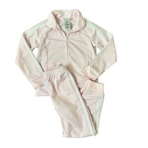 Adidas Pink Girls Track Suit Full Zip Jacket & Jogger Set Size 6X